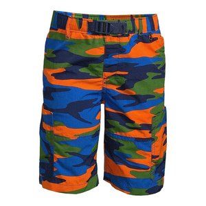 NWT Boys 8-20 Lands' End Quick-Dry Cargo Shorts 8" Inseam Pockets $40 JK327
